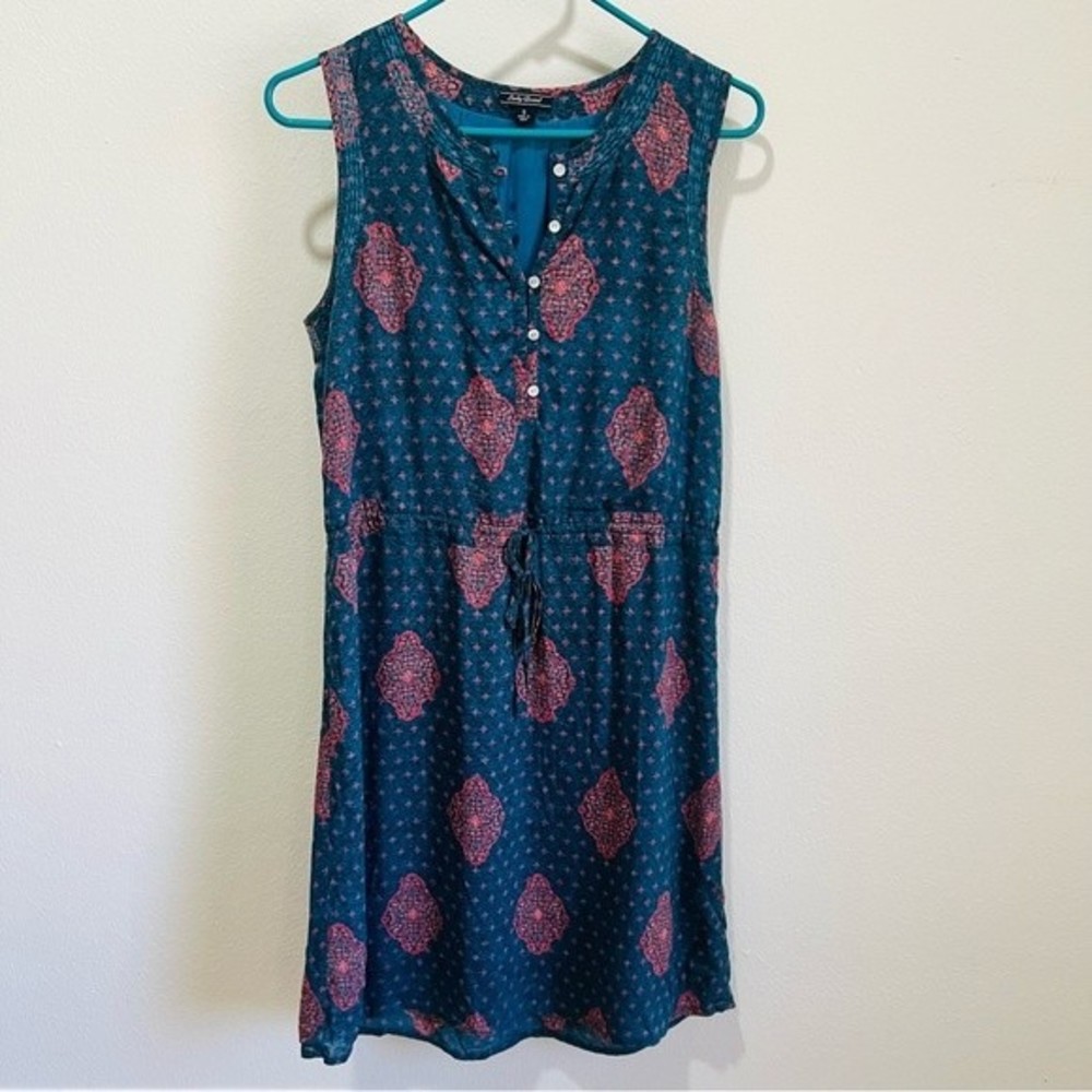 Lucky Brand Teal Blue Tie Waist Dress Sleeveless & Lined in Women’s Size Small